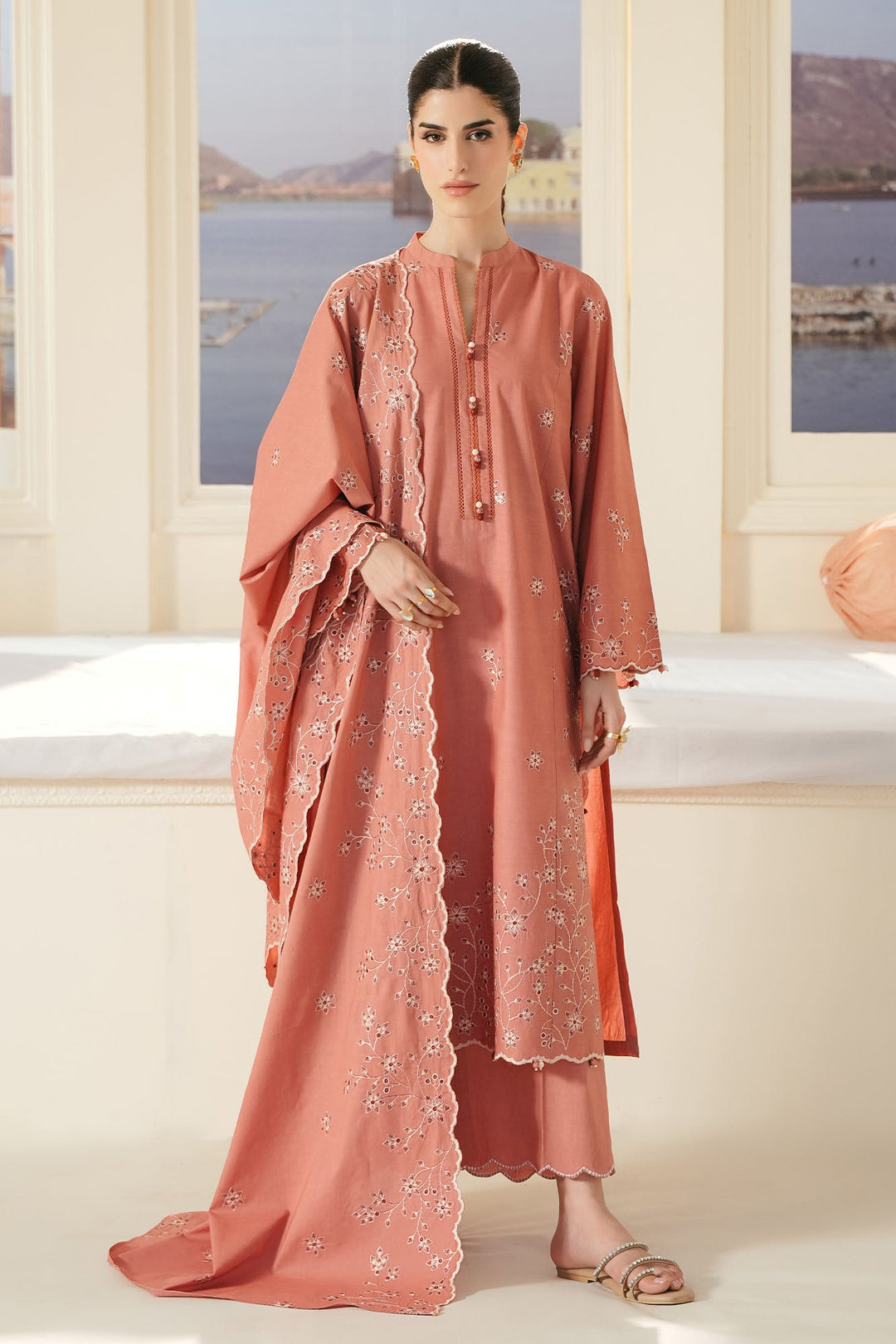 Cross Stitch - Rose Dawn Lawn Embroidered Suit For Women - 3 Piece