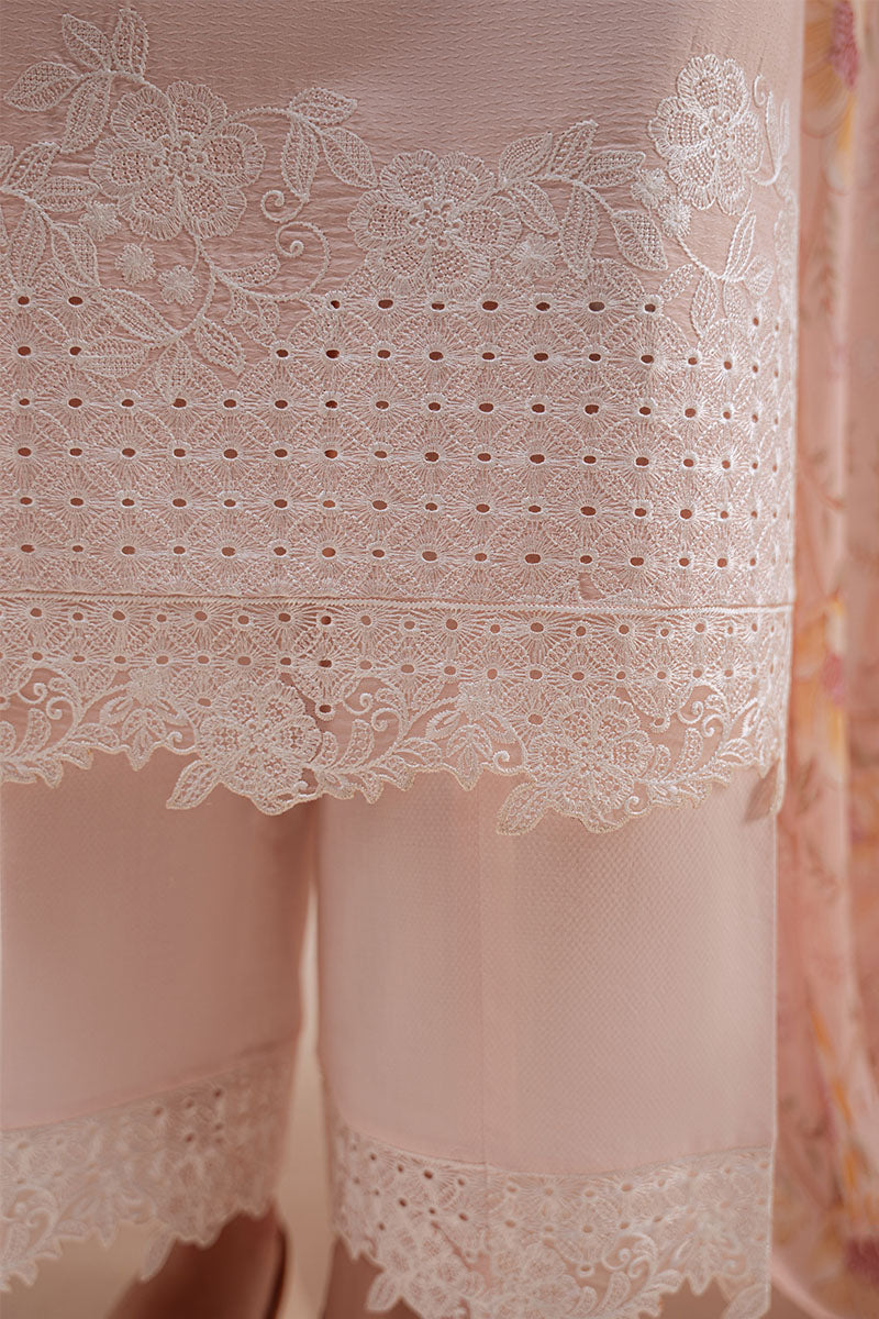 Cross Stitch - Rose Dust Lawn Suit For Women - Pink - 2 Piece