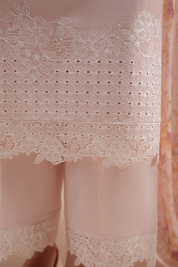 Cross Stitch - Rose Dust Lawn Suit For Women - Pink - 2 Piece