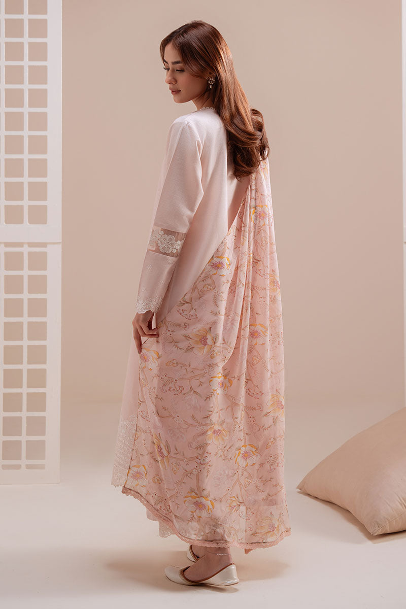 Cross Stitch - Rose Dust Lawn Suit For Women - Pink - 2 Piece