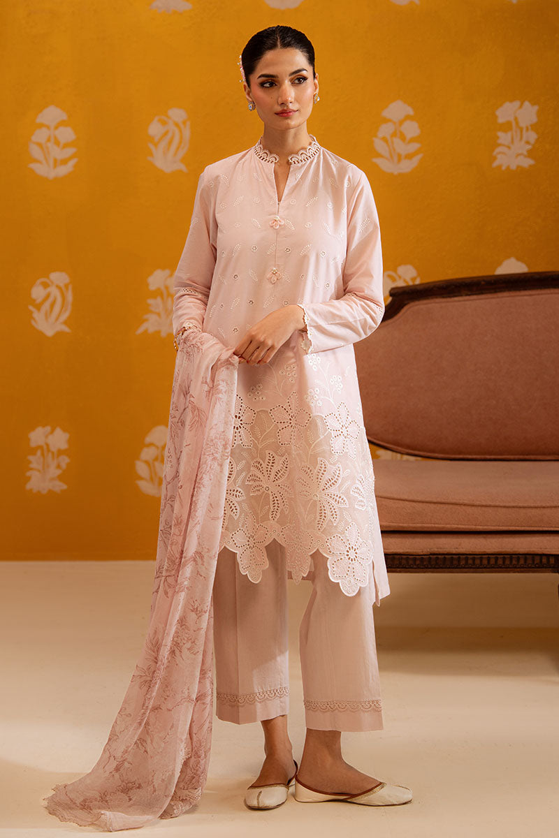 Cross Stitch - Rose Luster Chikankari Lawn Unstitch Suit For Women - 3 Piece