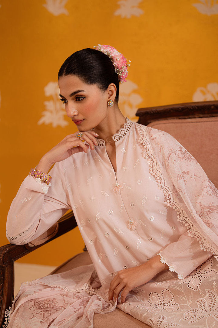 Cross Stitch - Rose Luster Chikankari Lawn Unstitch Suit For Women - 3 Piece