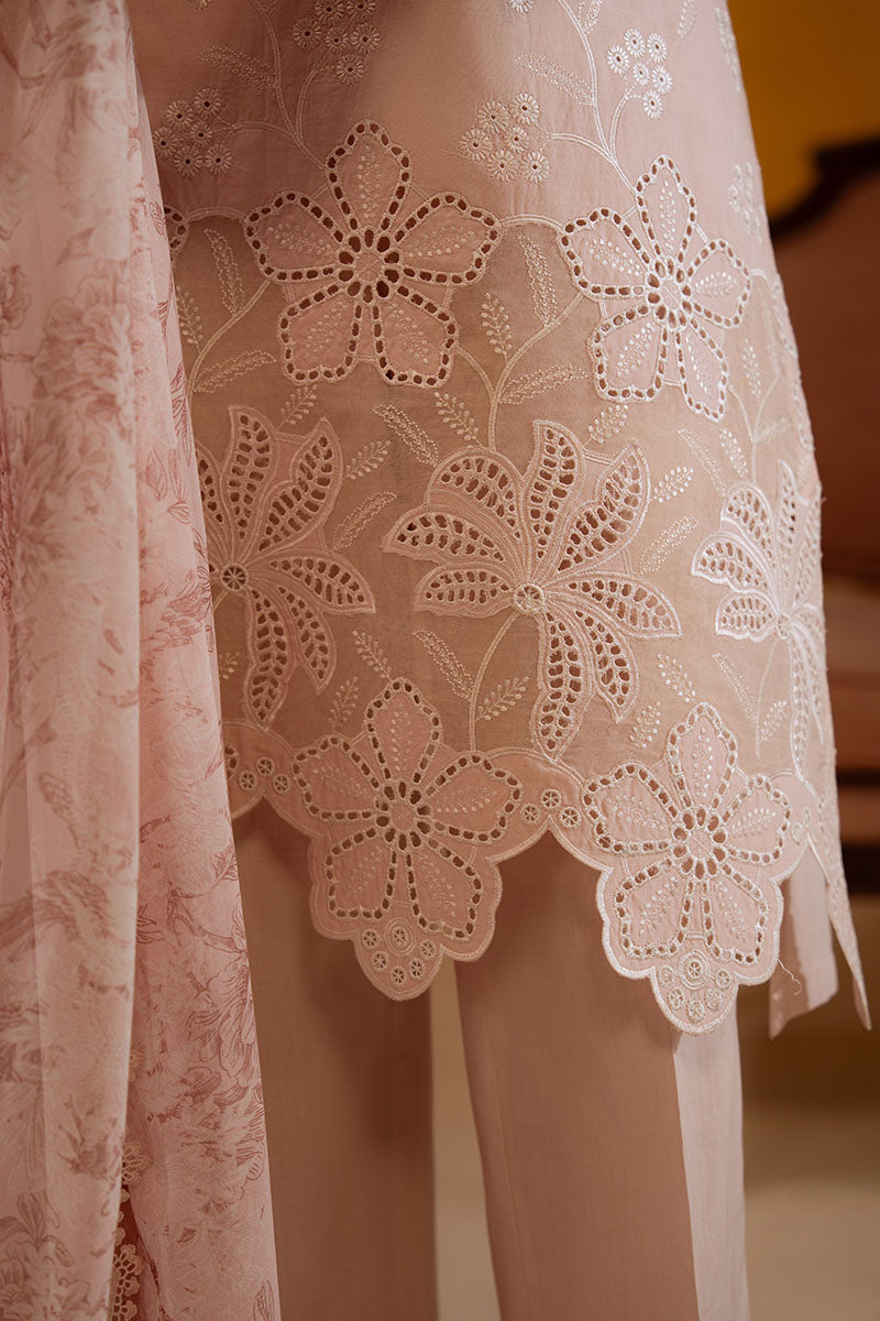 Cross Stitch - Rose Luster Chikankari Lawn Unstitch Suit For Women - 3 Piece