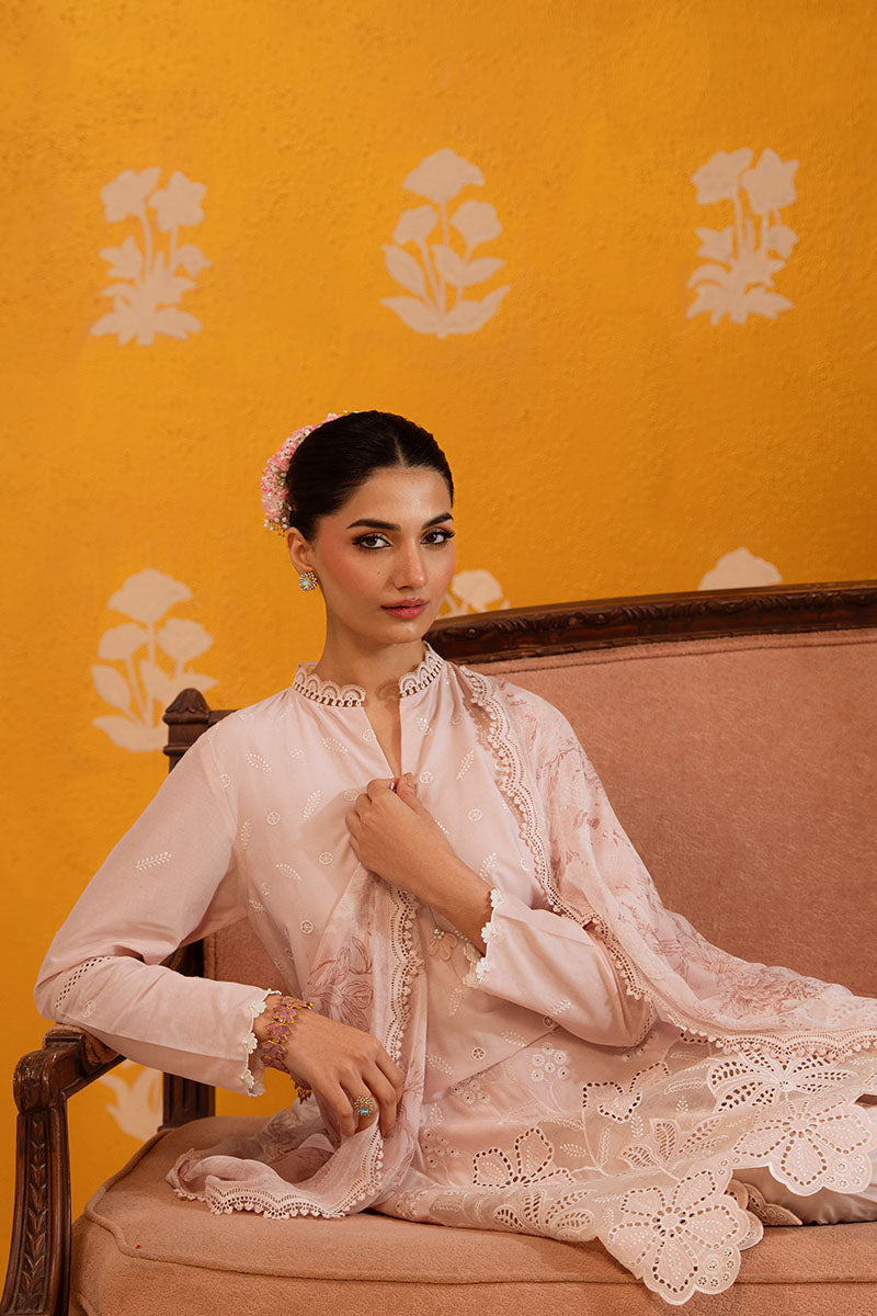 Cross Stitch - Rose Luster Chikankari Lawn Unstitch Suit For Women - 3 Piece