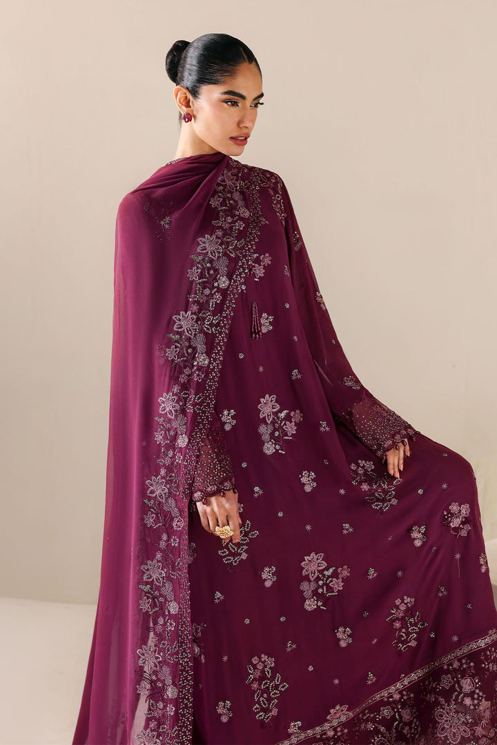 Cross Stitch - Ruby Garnet Chiffon Suit For Women - 4 Piece