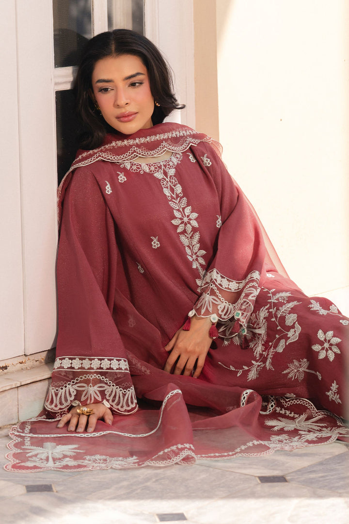 Cross Stitch - Rust Ember Net Suit For Women - Red - 2 Piece