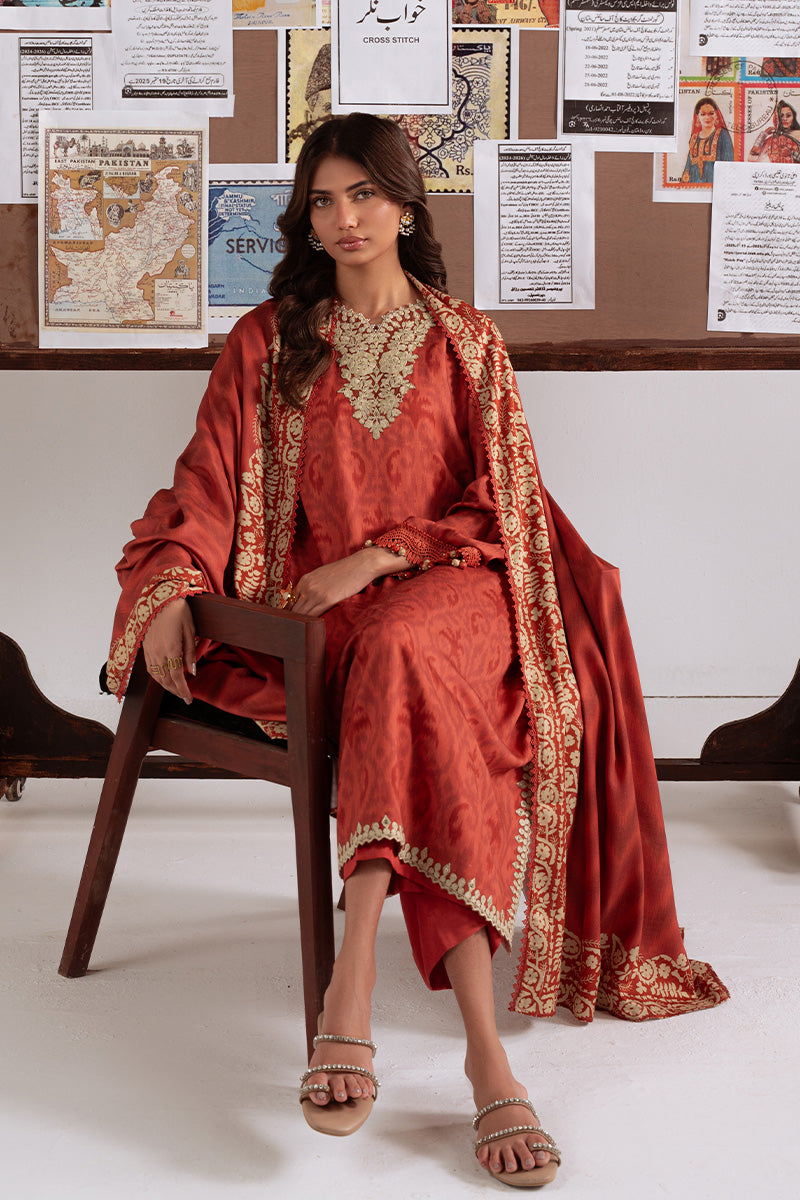 Cross Stitch - Rustic Aura - Marina Printed Suit - 3 Piece - Unstitch