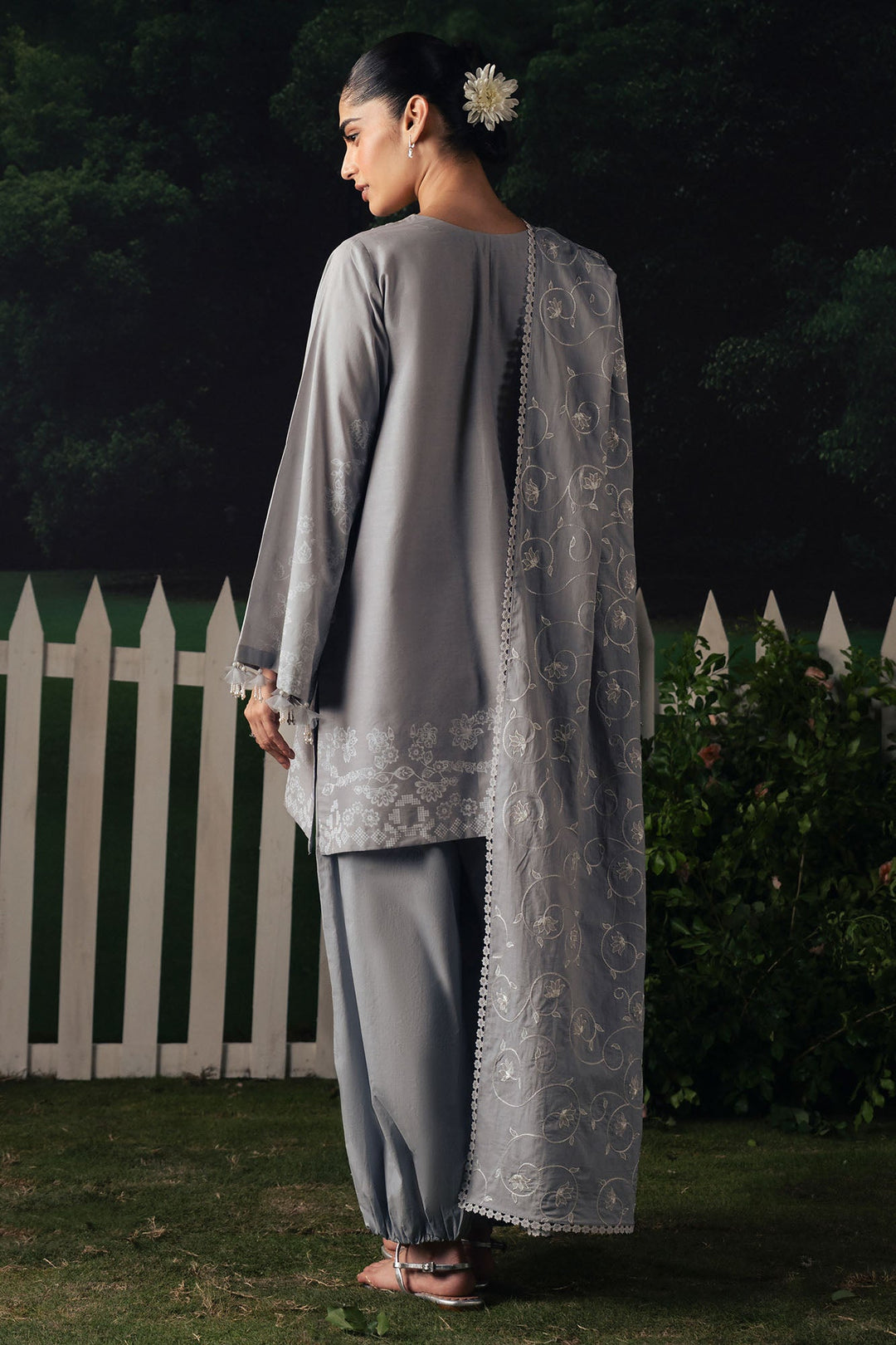 Cross Stitch SELENE GLOW Unstitched Grey 3 Piece