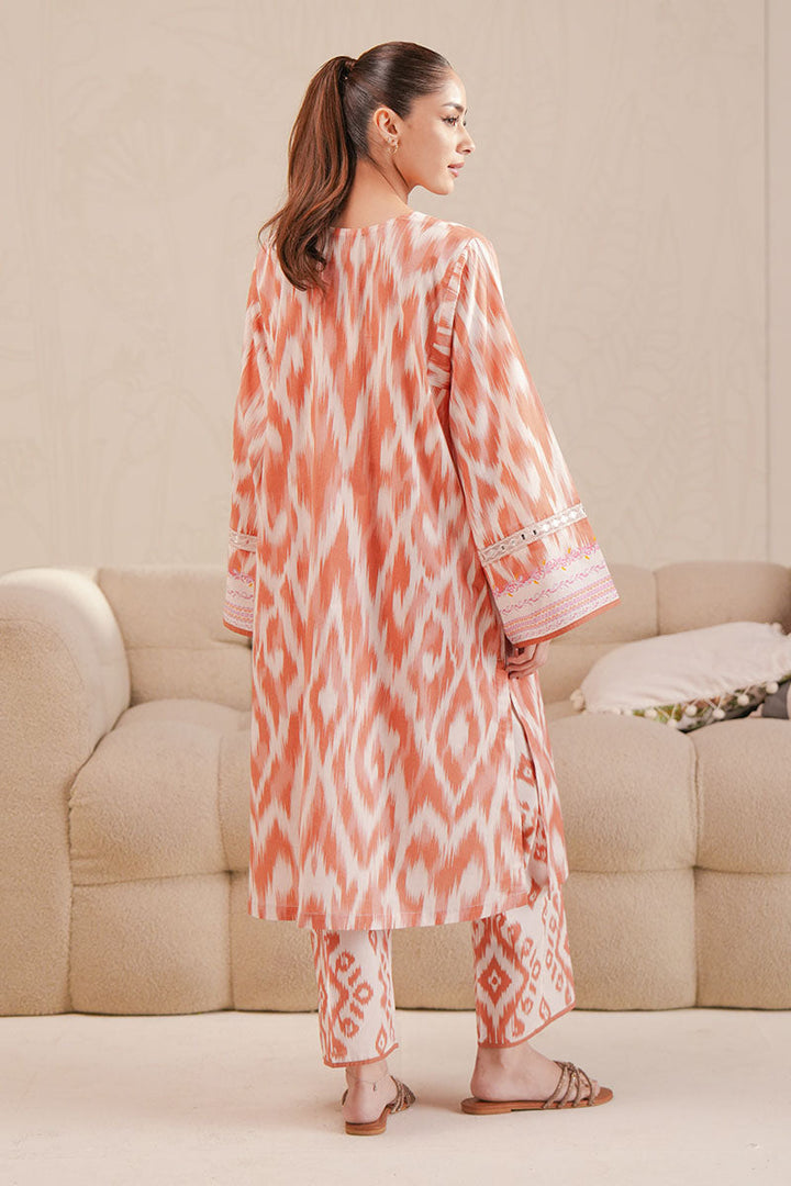 Cross Stitch - Saffron Fade Digital Print Lawn Unstitch Suit For Women - 2 Piece