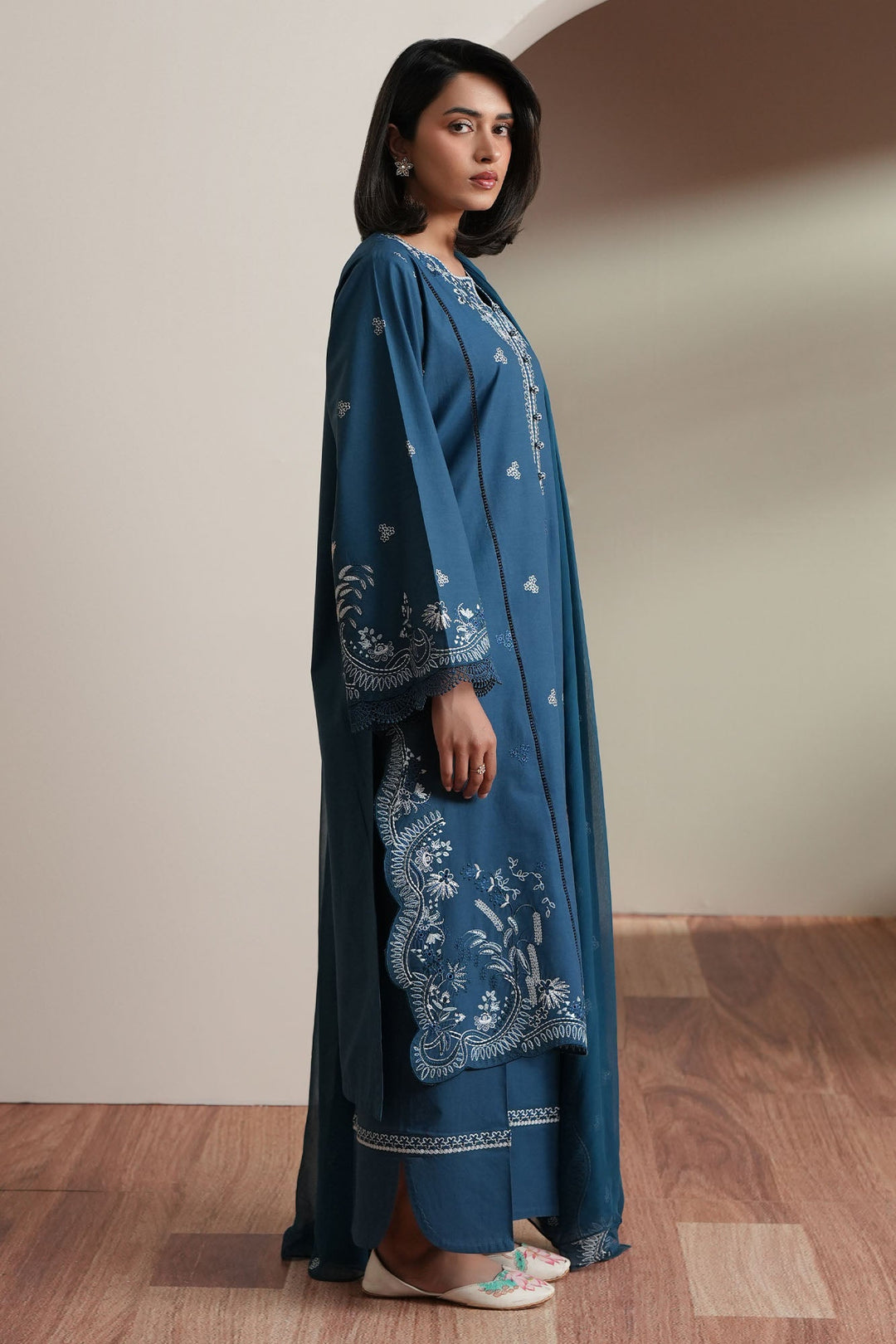 Cross Stitch - Sapphire Garden Embroidered Lawn Unstitch Suit For Women - 3 Piece