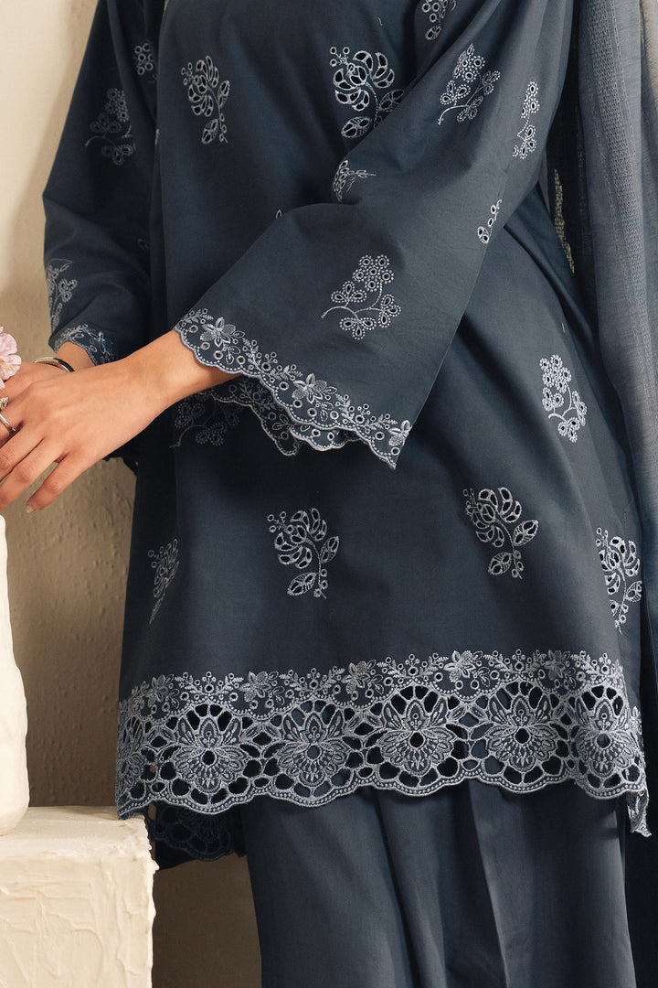 Cross Stitch - Sapphire Grace Cambric Suit For Women - Blue - 3 Piece