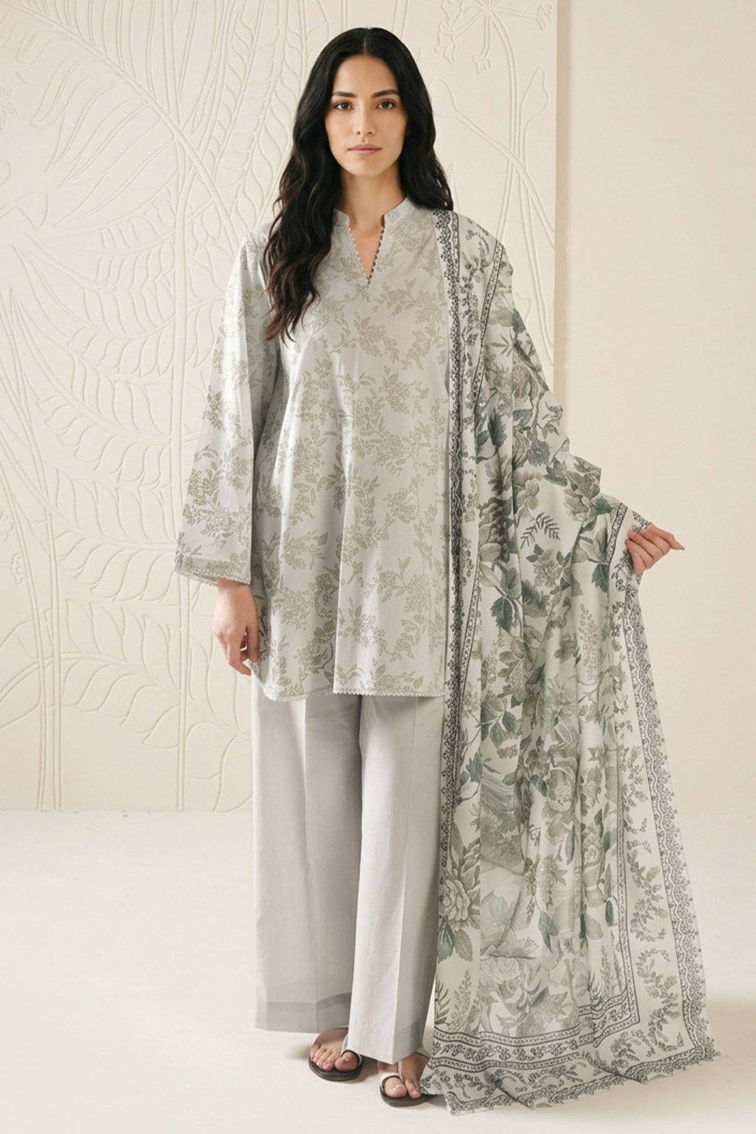 Cross Stitch - Serene Whisper Lawn Suit For Women - 3 Piece