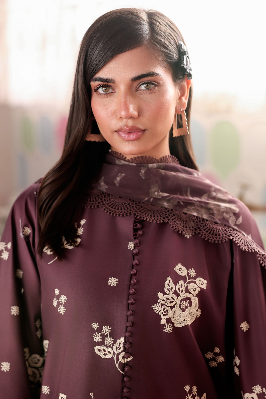 Cross Stitch - Shadow Perse Printed Lawn Unstitch Suit For Women - 3 Piece