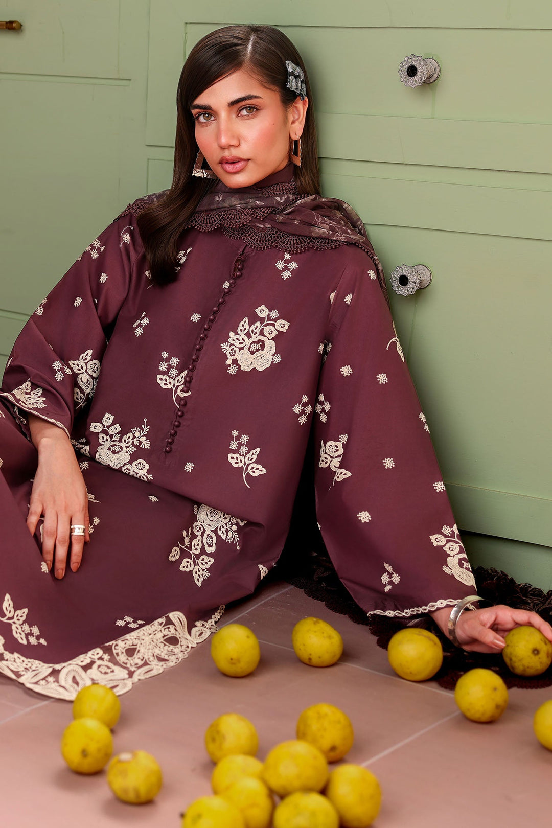 Cross Stitch - Shadow Perse Printed Lawn Unstitch Suit For Women - 3 Piece