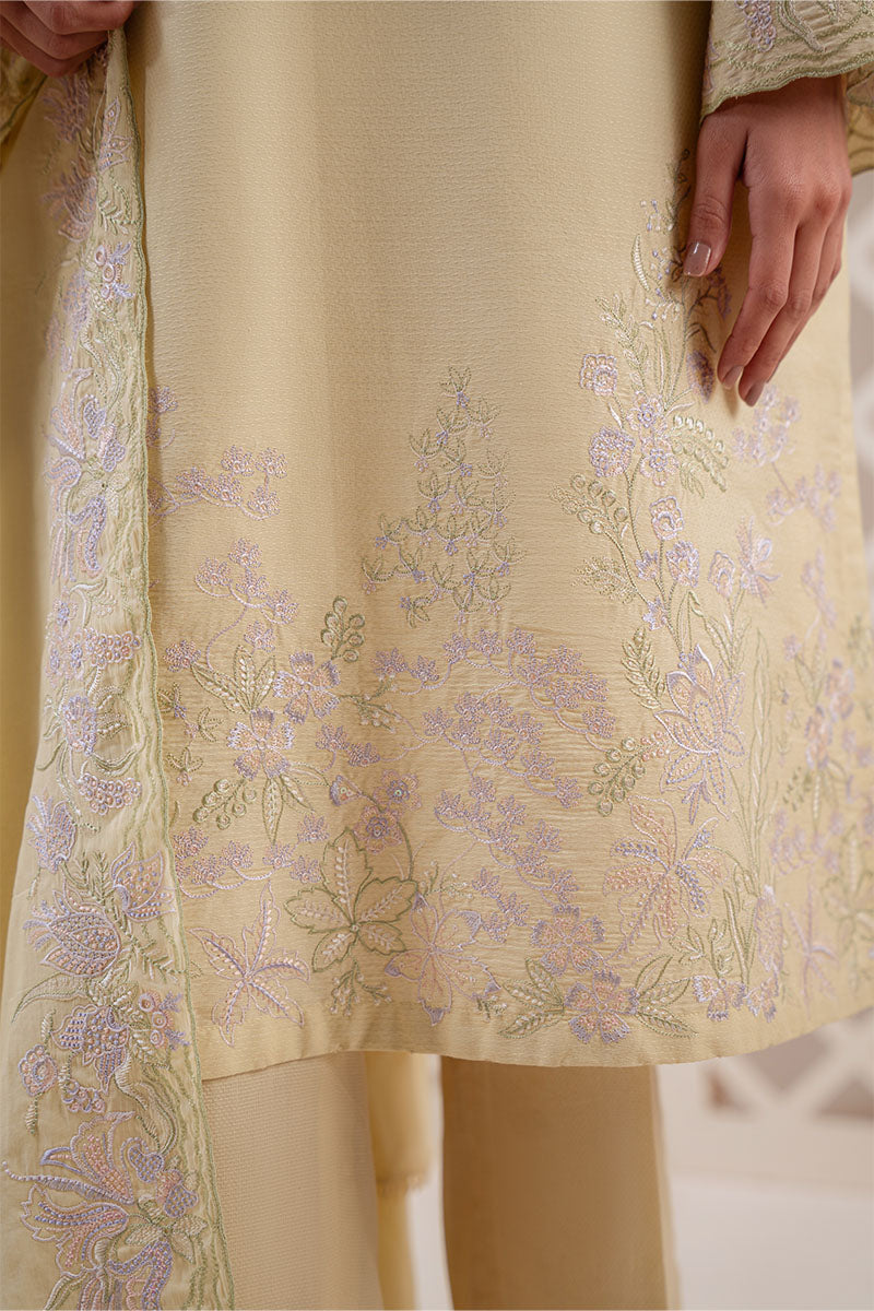 Cross Stitch - Soft Buttercup Lawn Suit For Women - Yellow - 2 Piece
