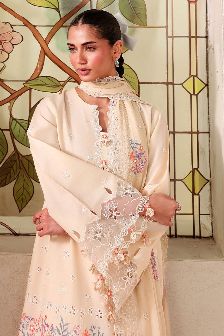 Cross Stitch - Soft Coral Printed Lawn Unstitch Suit For Women - 3 Piece
