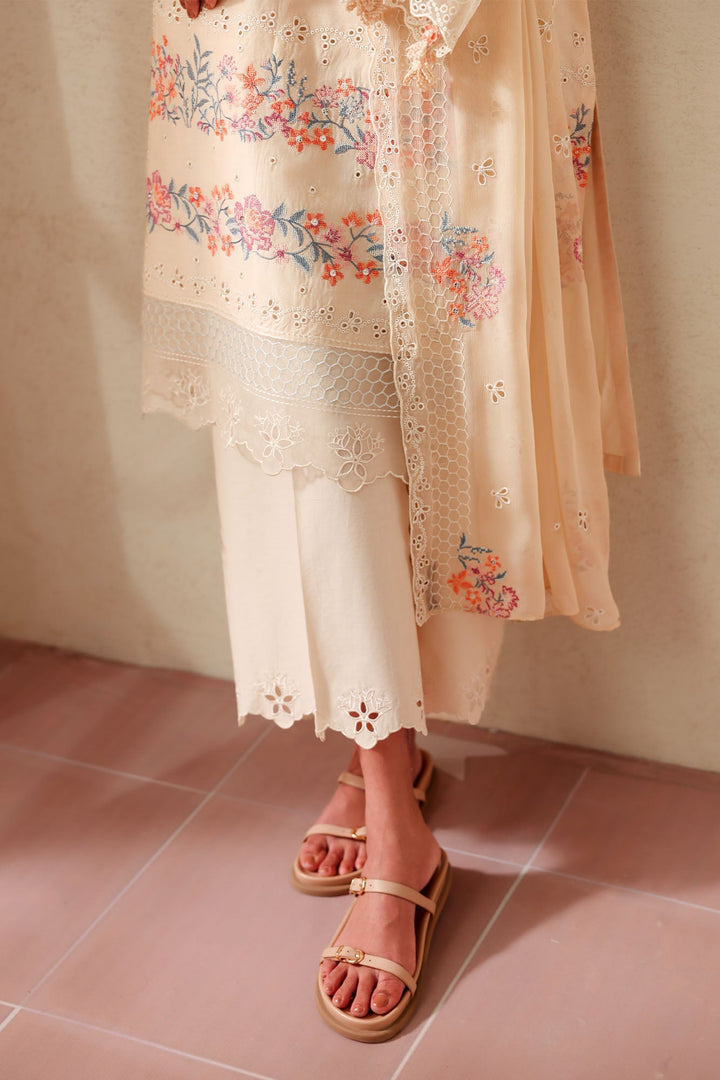 Cross Stitch - Soft Coral Printed Lawn Unstitch Suit For Women - 3 Piece
