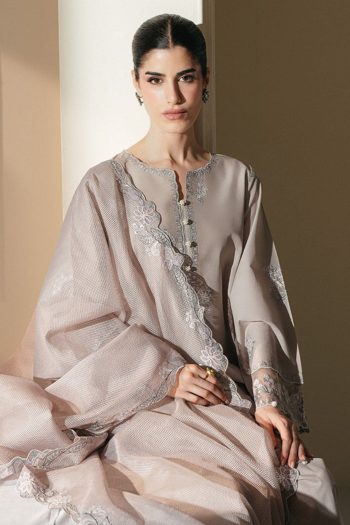 Cross Stitch - Soft Umber Lawn Embroidered Suit For Women - 3 Piece
