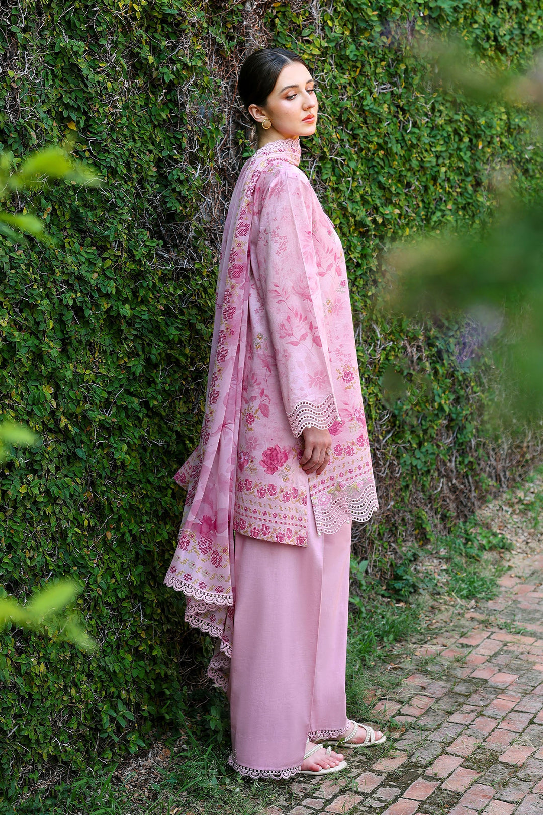 Cross Stitch - Spring Lilac Lawn Unstitch Suit For Women - 3 Piece