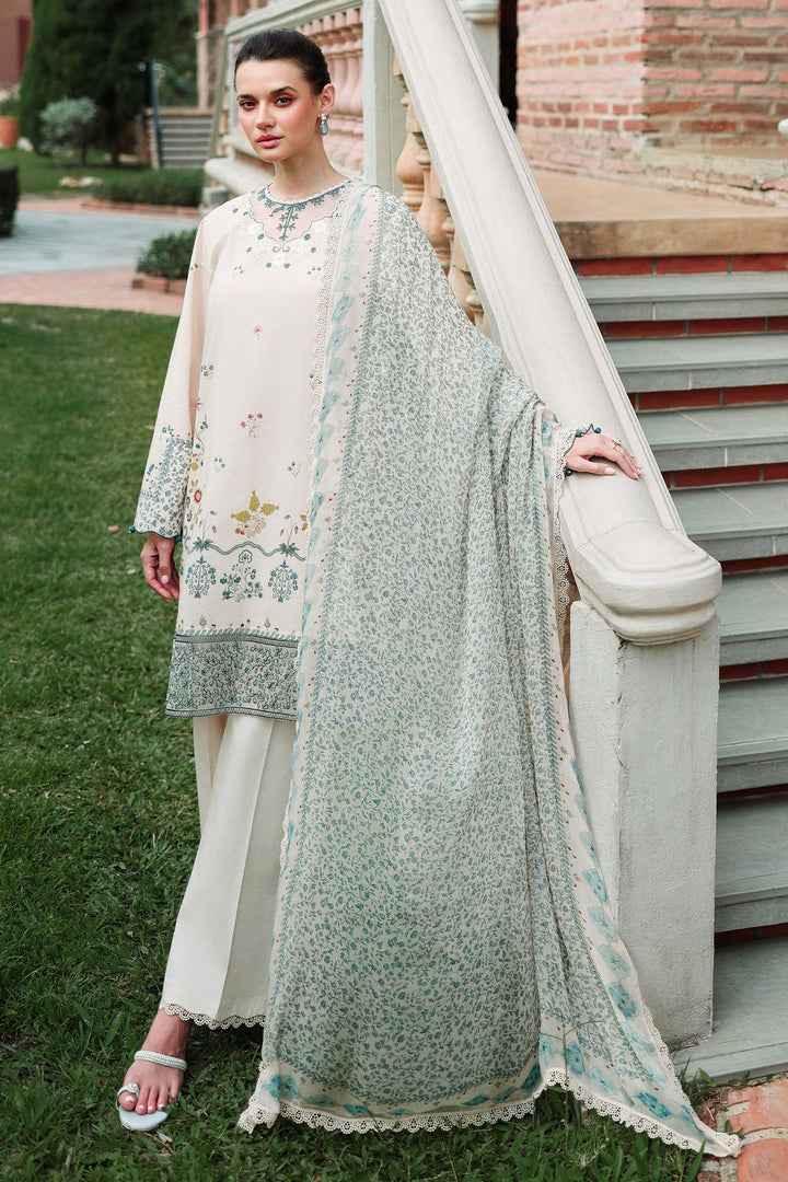 Cross Stitch - Subtle Beige Lawn Unstitch Suit For Women - 3 Piece
