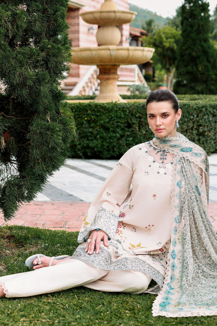 Cross Stitch - Subtle Beige Lawn Unstitch Suit For Women - 3 Piece