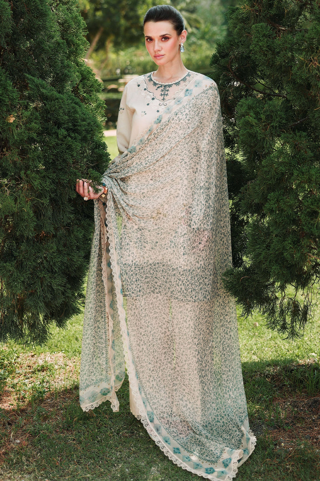 Cross Stitch - Subtle Beige Lawn Unstitch Suit For Women - 3 Piece