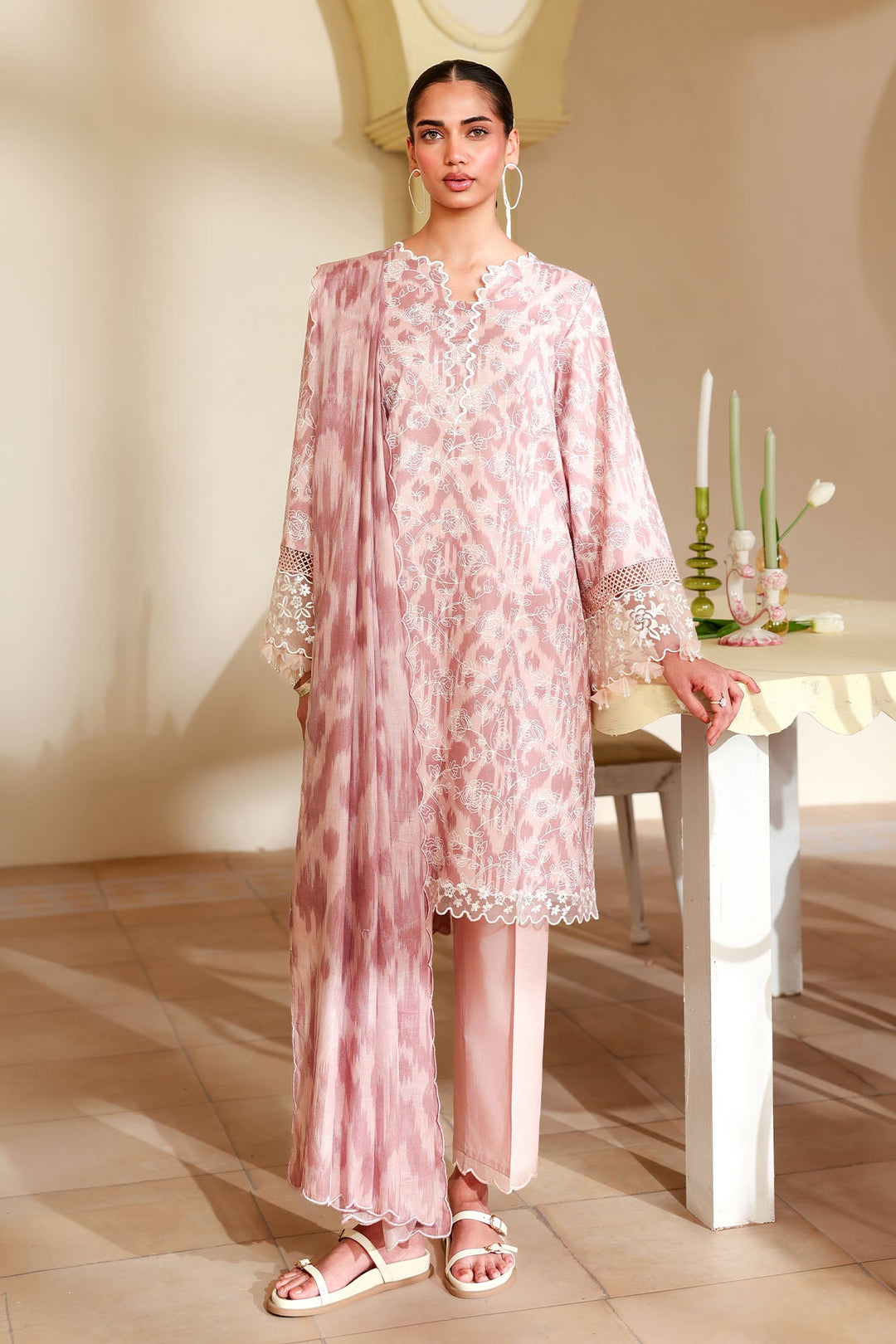 Cross Stitch - Subtle Rose Printed Lawn Unstitch Suit For Women - 3 Piece