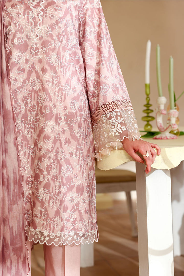 Cross Stitch - Subtle Rose Printed Lawn Unstitch Suit For Women - 3 Piece