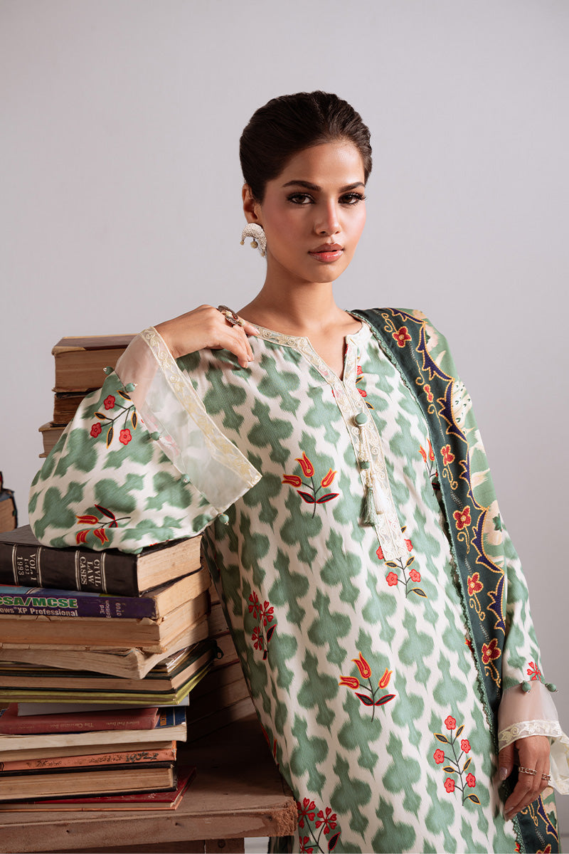 Cross Stitch - Tribal Haze - Marina Printed Suit - 3 Piece - Unstitch