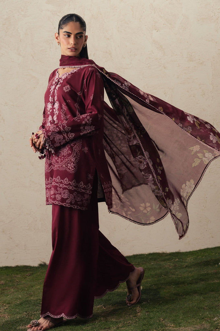 Cross Stitch VELVET WHISPER Unstitched Maroon 3 Piece