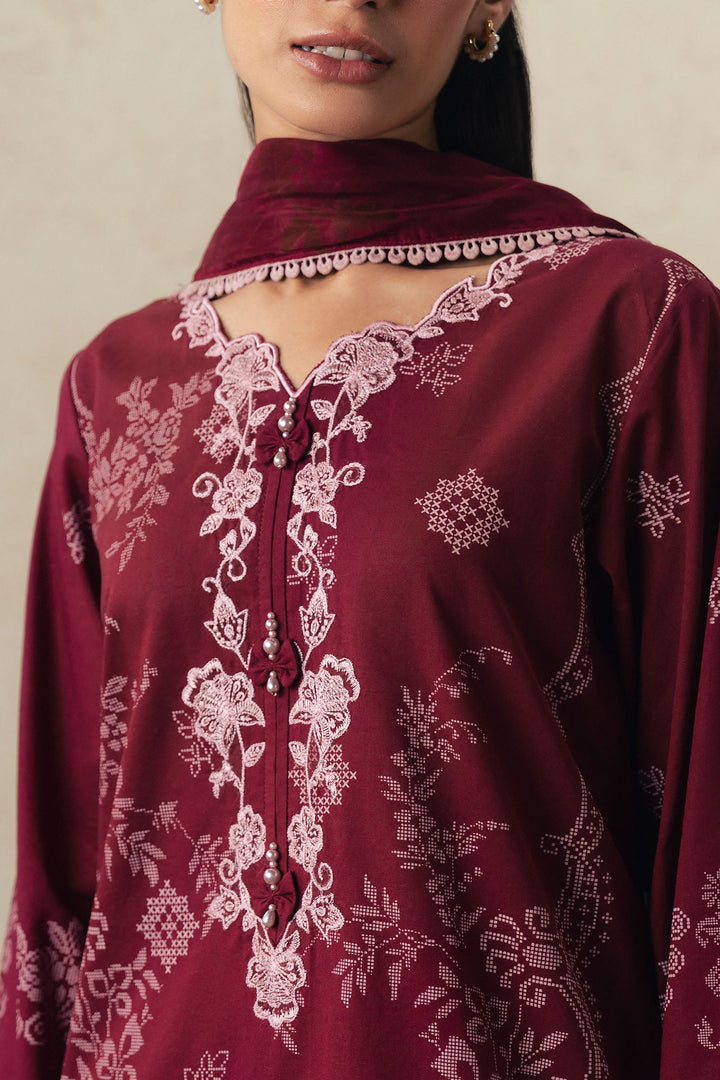 Cross Stitch VELVET WHISPER Unstitched Maroon 3 Piece