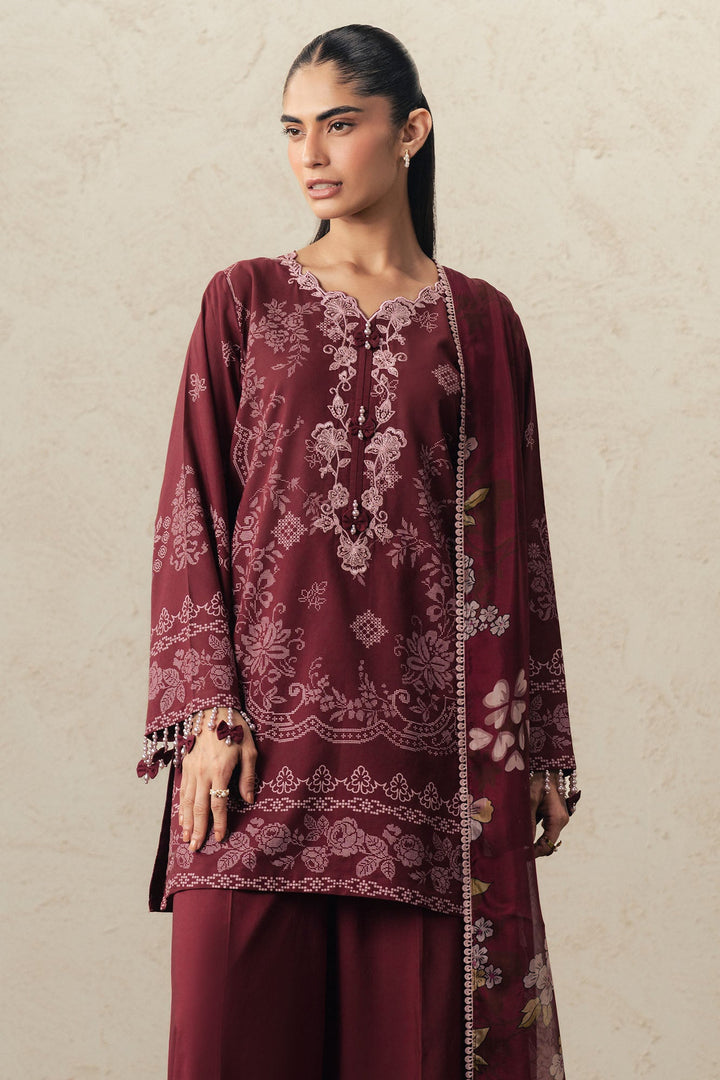 Cross Stitch VELVET WHISPER Unstitched Maroon 3 Piece