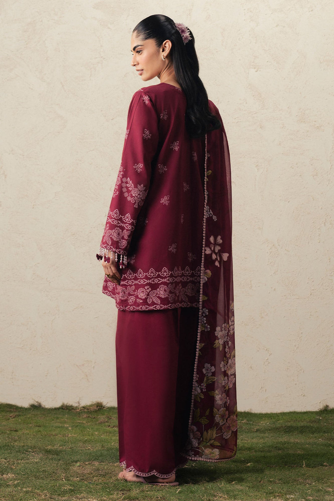 Cross Stitch VELVET WHISPER Unstitched Maroon 3 Piece