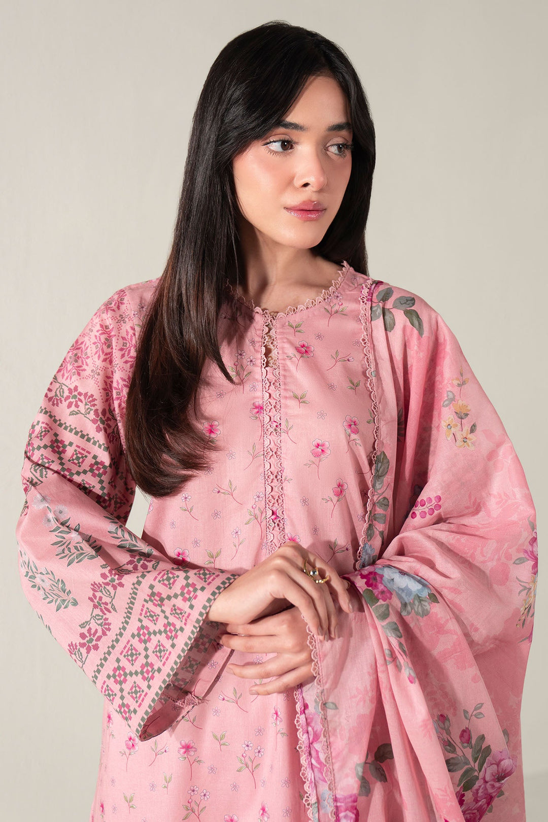 Cross Stitch - Vintage Aura Lawn Suit For Women - Pink - 2 Piece
