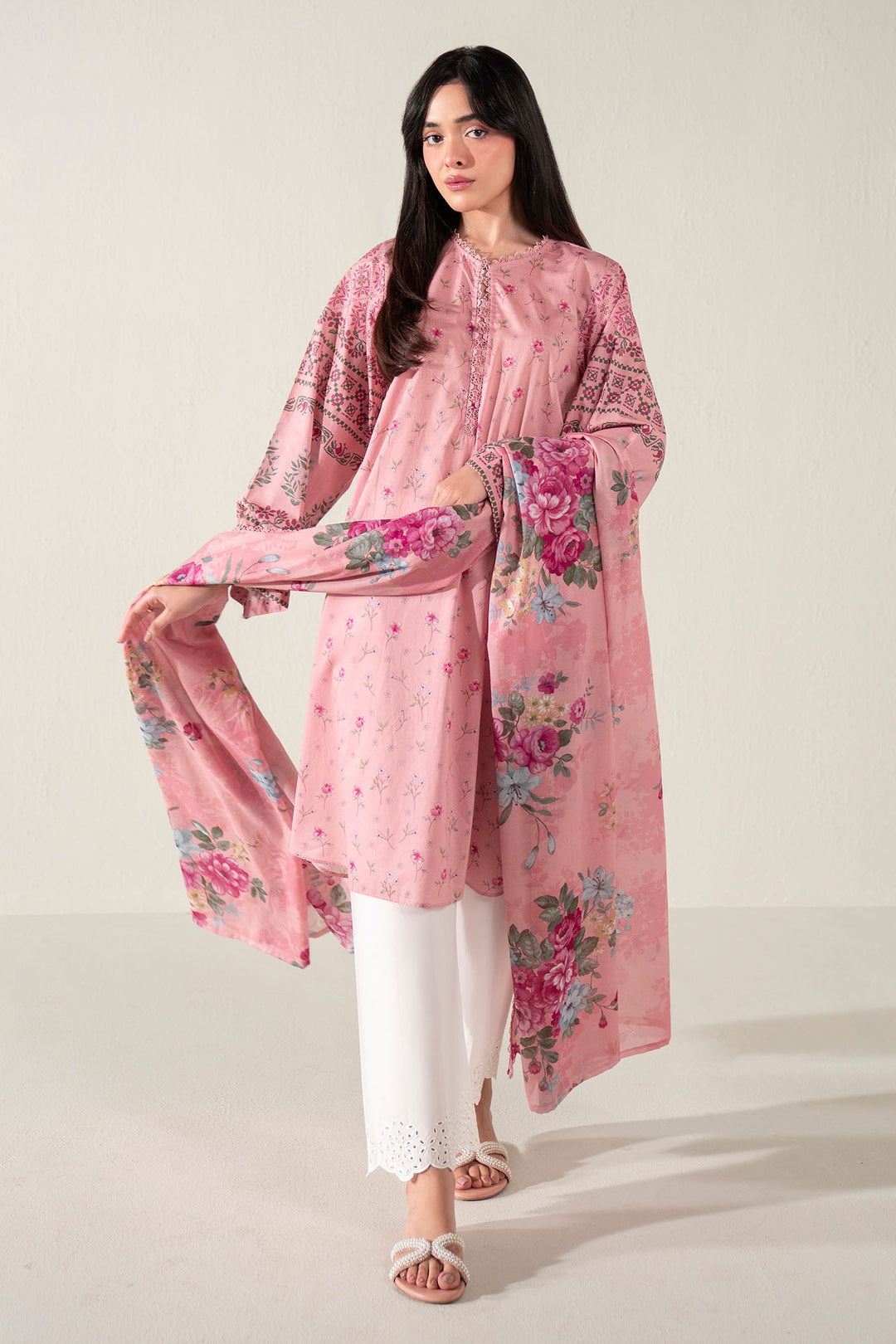 Cross Stitch - Vintage Aura Lawn Suit For Women - Pink - 2 Piece