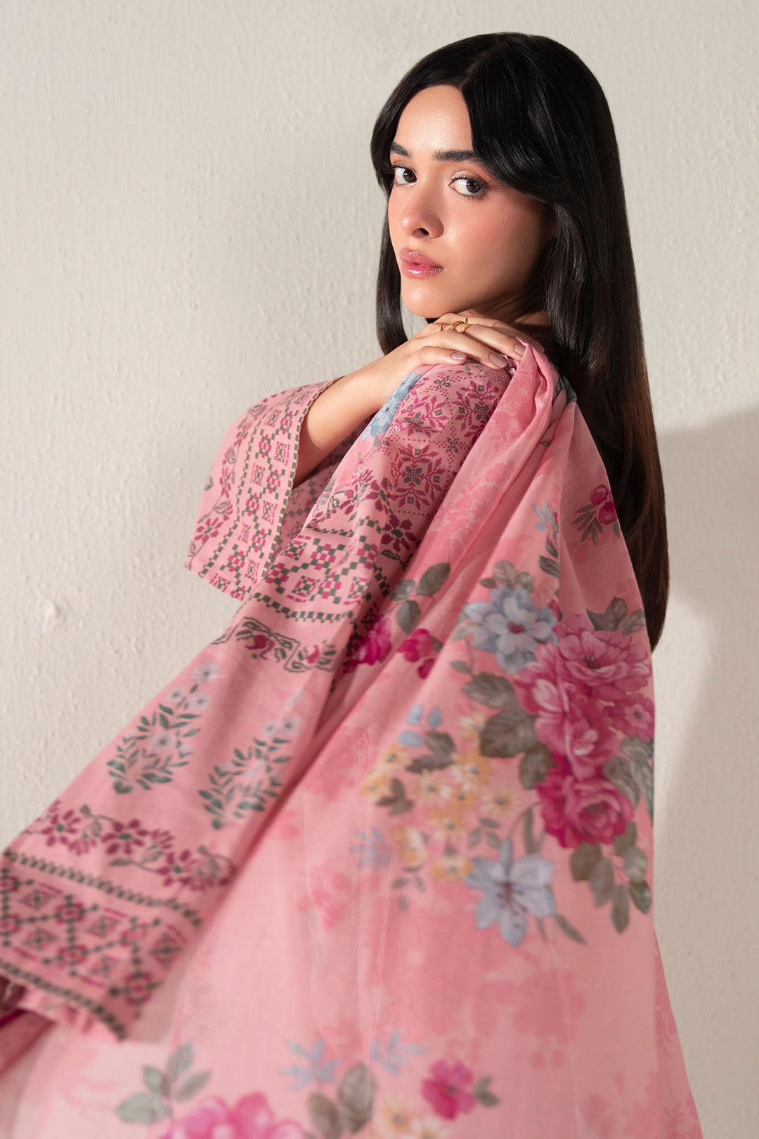 Cross Stitch - Vintage Aura Lawn Suit For Women - Pink - 2 Piece