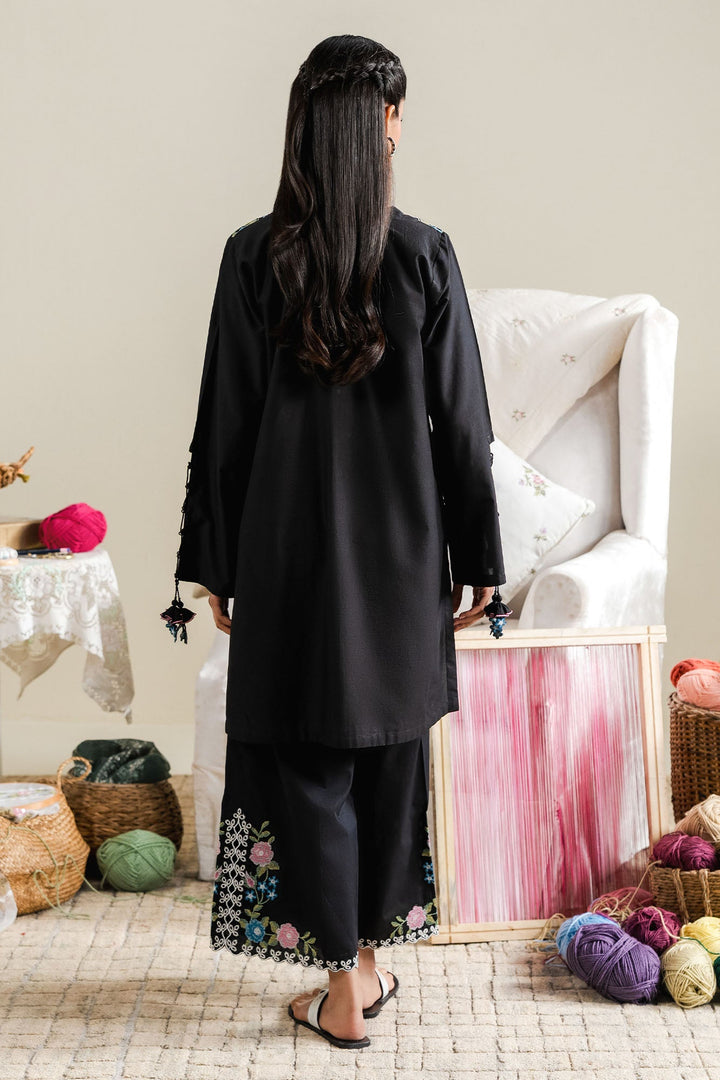 Cross Stitch - Vived Noir Cambric Suit For Women - Black - 2 Piece