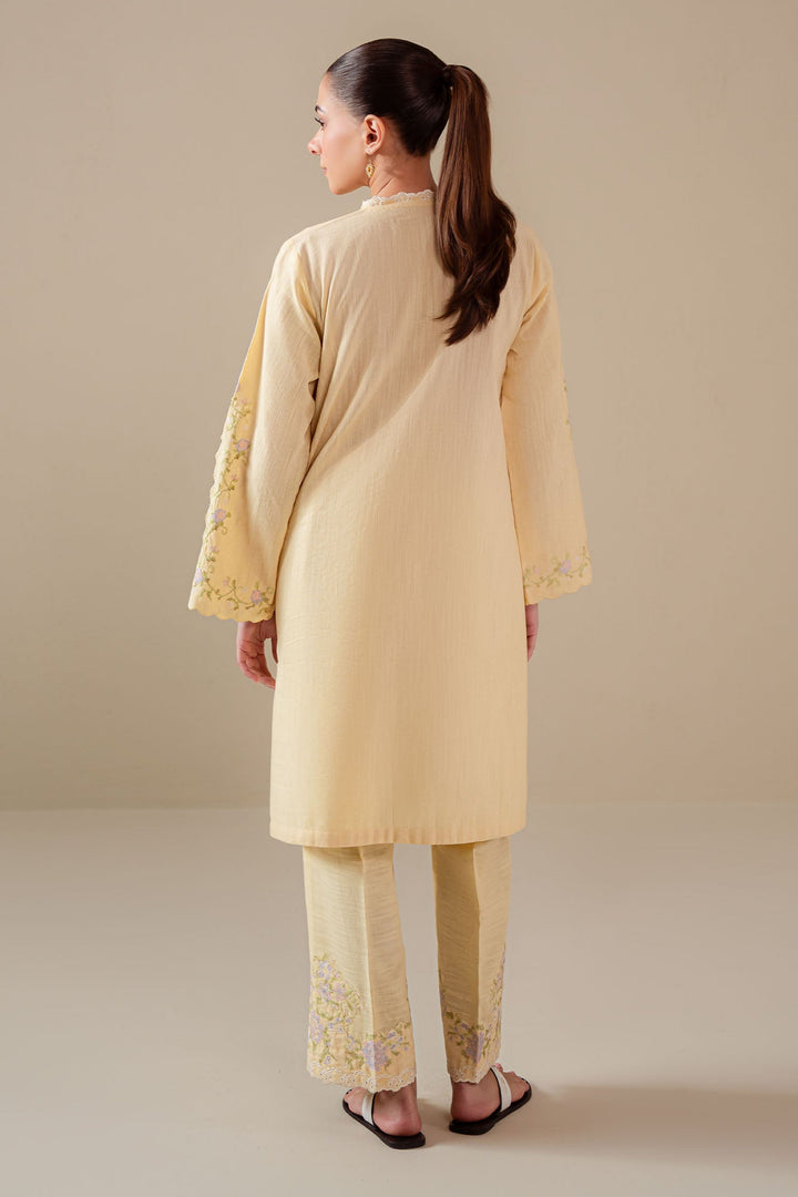 Cross Stitch - Warm Sunshine  Cotton Suit For Women - Yellow - 2 Piece