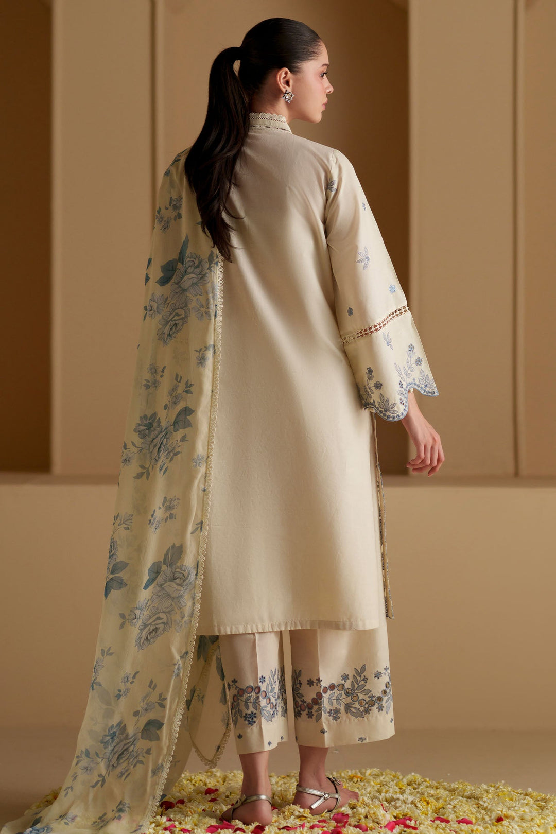 Cross Stitch - Whimsical Charm Chikankari Lawn Suit For Women - 3 Piece