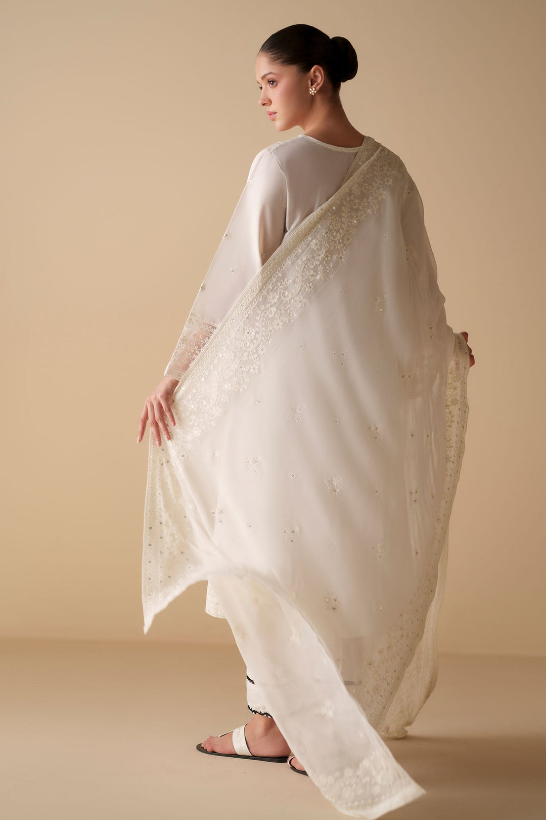 Cross Stitch - White Serenity Cambric Suit For Women - White - 2 Piece