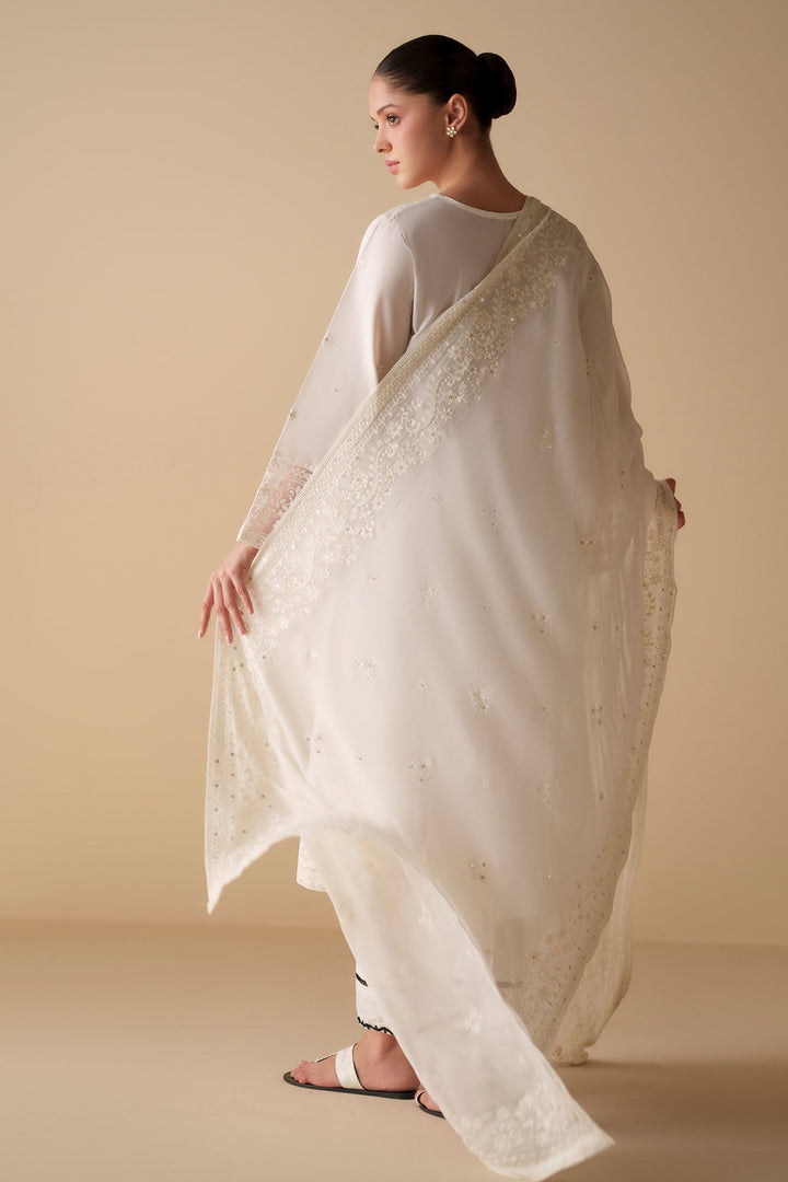 Cross Stitch - White Serenity Cambric Suit For Women - White - 2 Piece