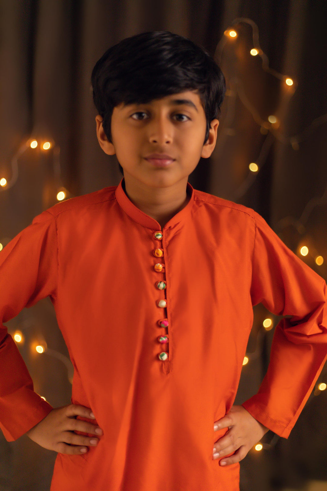Kidoz Kloset - Tangy Orange Kurta Pajama For Boy
