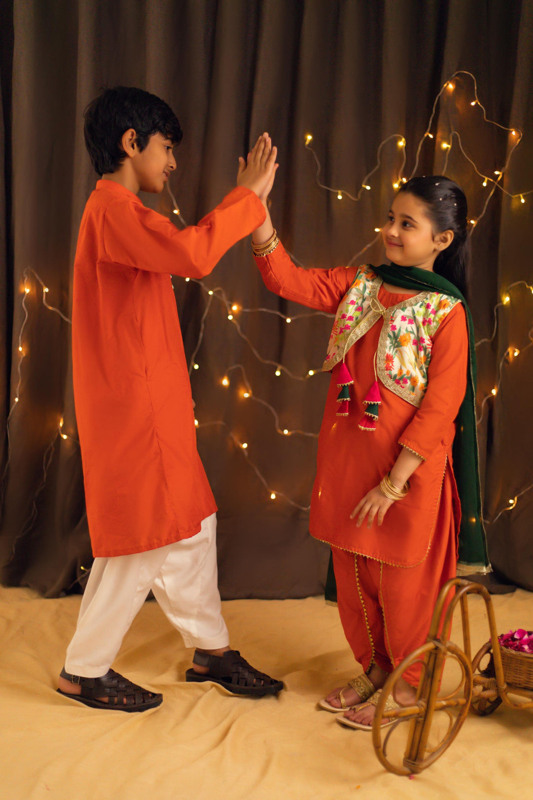 Kidoz Kloset - Tangy Orange Kurta Pajama For Boy