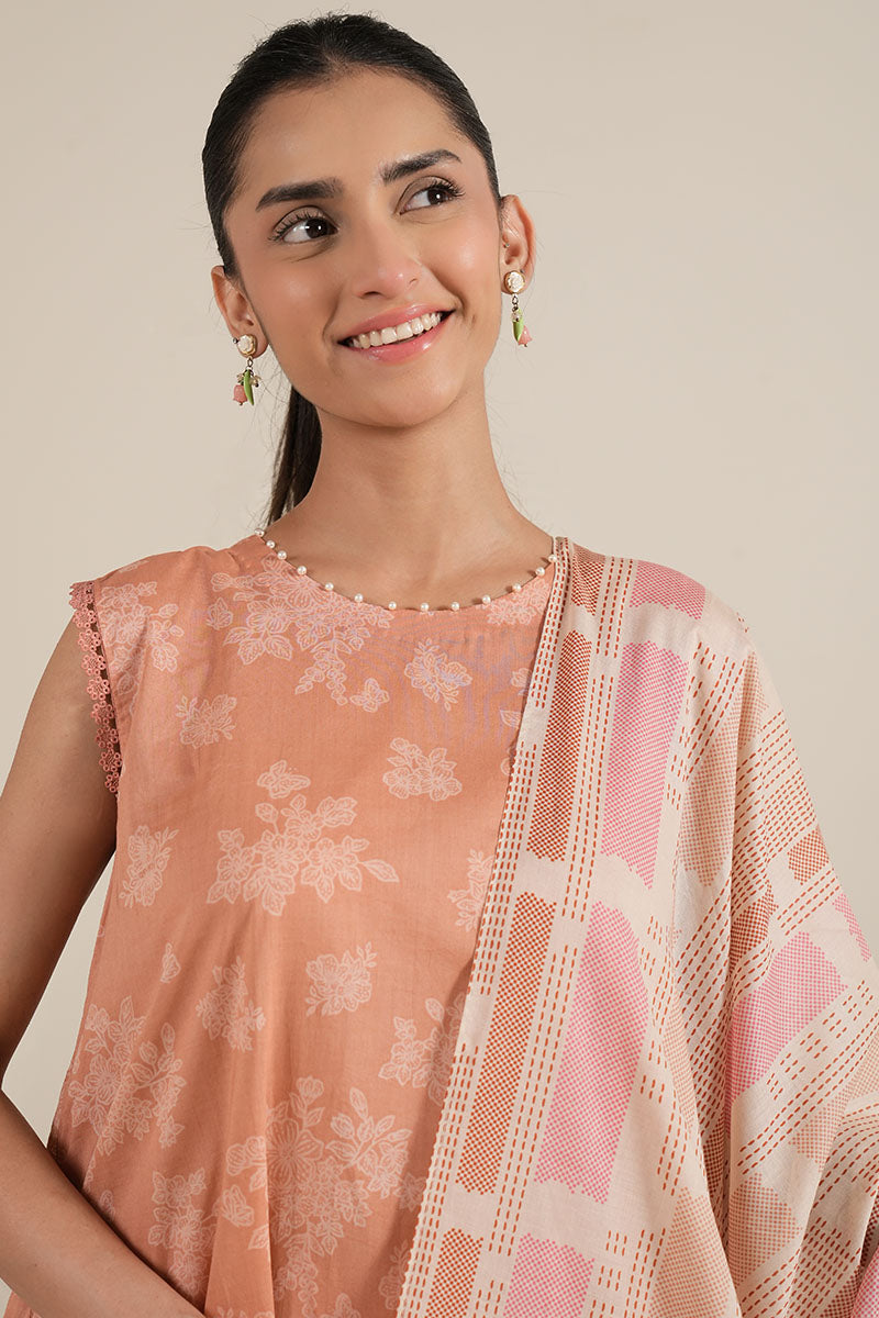 Cross Stitch - CORAL CRUSH - Lawn - 3 Piece - Unstitched