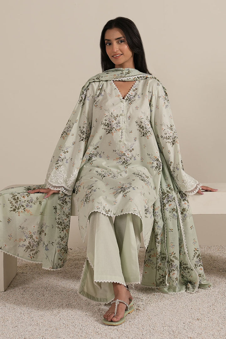 Cross Stitch - PALE AQUA - Lawn - 3 Piece - Unstitched