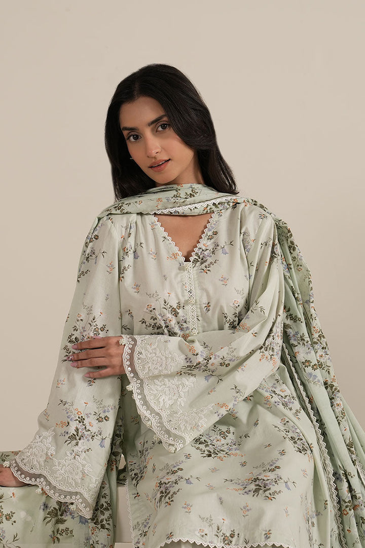 Cross Stitch - PALE AQUA - Lawn - 3 Piece - Unstitched