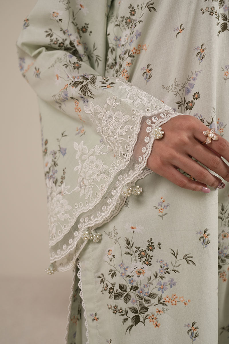 Cross Stitch - PALE AQUA - Lawn - 3 Piece - Unstitched