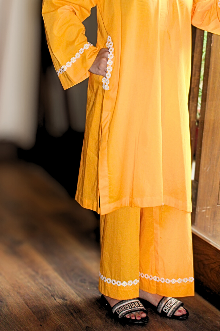 Nazia and Parisa - Daisy - Tangerine - Lawn - 2 Piece