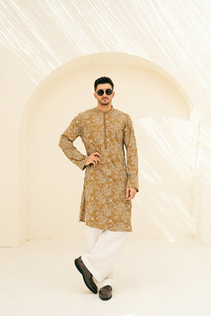 DEEPAK & FAHAD - Zayden - Gold & White - cotton-silk - 2 Piece