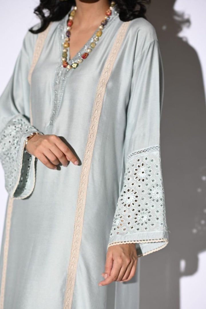 Insia Sohail - Ash - Powder blue - 3 Piece - Cotton net - Studio by TCS